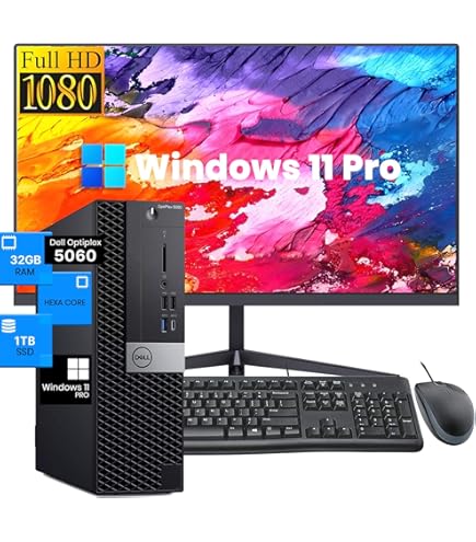 ミニPC Dell Optiplex3060M (Win11/Office2021) Dell OptiPlex 3060 Desktop Computers Windows 11 with 24 inch